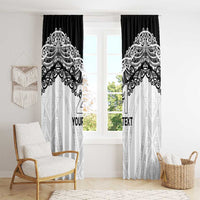 New Zealand Koru Fern Custom Window Curtain Simple Taniko Motif