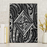 New Zealand Maori Taniko Canvas Wall Art Black Kowhaiwhai Puhoro