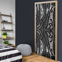 New Zealand Maori Taniko Door Cover Black Kowhaiwhai Puhoro - Polynesian Pride