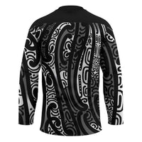 New Zealand Maori Taniko Hockey Jersey Black Kowhaiwhai Puhoro LT9 - Polynesian Pride