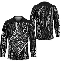 New Zealand Maori Taniko Hockey Jersey Black Kowhaiwhai Puhoro LT9 - Polynesian Pride
