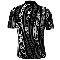 New Zealand Maori Taniko Polo Shirt Black Kowhaiwhai Puhoro