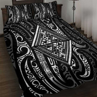 New Zealand Maori Taniko Quilt Bed Set Black Kowhaiwhai Puhoro LT9 Black - Polynesian Pride
