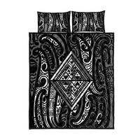 New Zealand Maori Taniko Quilt Bed Set Black Kowhaiwhai Puhoro LT9 - Polynesian Pride