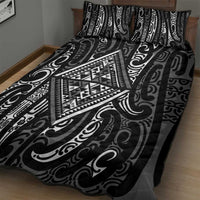 New Zealand Maori Taniko Quilt Bed Set Black Kowhaiwhai Puhoro LT9 - Polynesian Pride