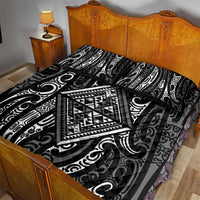 New Zealand Maori Taniko Quilt Bed Set Black Kowhaiwhai Puhoro LT9 - Polynesian Pride