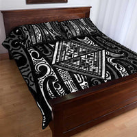 New Zealand Maori Taniko Quilt Bed Set Black Kowhaiwhai Puhoro LT9 - Polynesian Pride