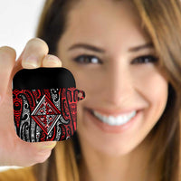 New Zealand Maori Taniko AirPods Case Red Kowhaiwhai Puhoro LT9 Red - Polynesian Pride