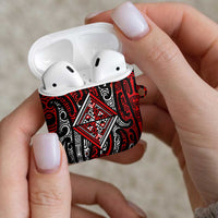 New Zealand Maori Taniko AirPods Case Red Kowhaiwhai Puhoro LT9 - Polynesian Pride