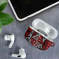 New Zealand Maori Taniko AirPods Case Red Kowhaiwhai Puhoro LT9 - Polynesian Pride