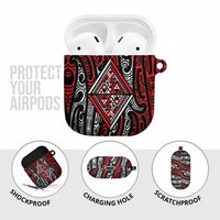 New Zealand Maori Taniko AirPods Case Red Kowhaiwhai Puhoro LT9 - Polynesian Pride