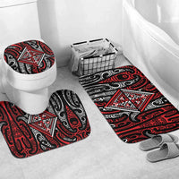 New Zealand Maori Taniko Bathroom Set Red Kowhaiwhai Puhoro - Polynesian Pride