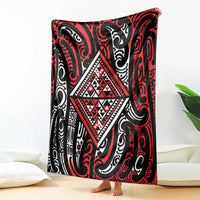 New Zealand Maori Taniko Blanket Red Kowhaiwhai Puhoro