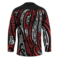 New Zealand Maori Taniko Hockey Jersey Red Kowhaiwhai Puhoro LT9 - Polynesian Pride