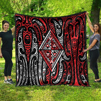 New Zealand Maori Taniko Quilt Red Kowhaiwhai Puhoro LT9 - Polynesian Pride