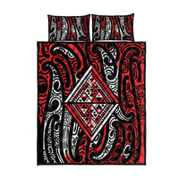New Zealand Maori Taniko Quilt Bed Set Red Kowhaiwhai Puhoro LT9 - Polynesian Pride