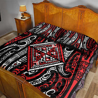 New Zealand Maori Taniko Quilt Bed Set Red Kowhaiwhai Puhoro LT9 - Polynesian Pride