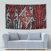 New Zealand Maori Taniko Tapestry Red Kowhaiwhai Puhoro