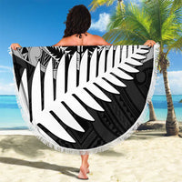 New Zealand Silver Fern Beach Blanket Maori Koru Mixed Taniko Pattern