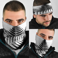 New Zealand Silver Fern Neck Gaiter Maori Koru Mixed Taniko Pattern - Polynesian Pride