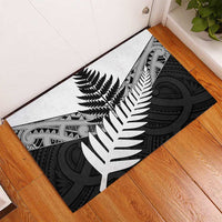 New Zealand Silver Fern Rubber Doormat Maori Koru Mixed Taniko Pattern LT9 - Polynesian Pride