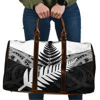 New Zealand Silver Fern Travel Bag Maori Koru Mixed Taniko Pattern - Polynesian Pride