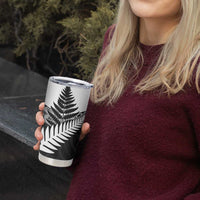 New Zealand Silver Fern Tumbler Cup Maori Koru Mixed Taniko Pattern LT9 - Polynesian Pride
