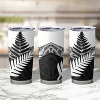 New Zealand Silver Fern Tumbler Cup Maori Koru Mixed Taniko Pattern LT9 - Polynesian Pride