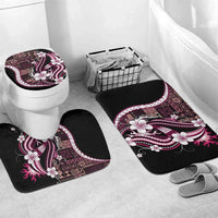Samoa Siapo Tribal Pattern Bathroom Set Violet Polynesian Plumeria Tapa Motif