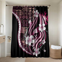 Samoa Siapo Tribal Pattern Bathroom Set Violet Polynesian Plumeria Tapa Motif