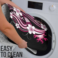 Samoa Siapo Tribal Pattern Bathroom Set Violet Polynesian Plumeria Tapa Motif