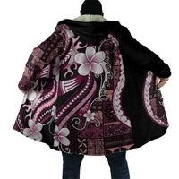 Samoa Siapo Tribal Pattern Cloak Violet Polynesian Plumeria Tapa Motif