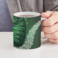 Tui Bird Koru Silver Fern Aotearoa Ceramic Mug