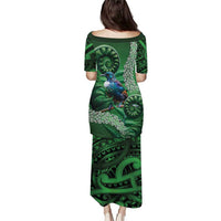 Tui Bird Koru Silver Fern Aotearoa Family Matching Puletasi and Hawaiian Shirt LT9 - Polynesian Pride