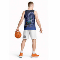 Tui Bird Matariki Galaxy Basketball Jersey Koru Silver Fern Aotearoa