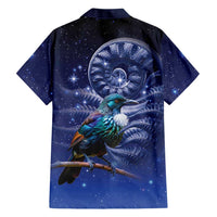 Tui Bird Matariki Galaxy Family Matching Off The Shoulder Long Sleeve Dress and Hawaiian Shirt Koru Silver Fern Aotearoa LT9 - Polynesian Pride