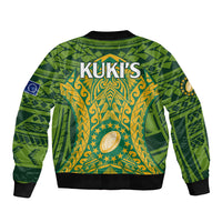 Cook Islands Rugby Sleeve Zip Bomber Jacket Kukis Athletic Style LT9 - Polynesian Pride