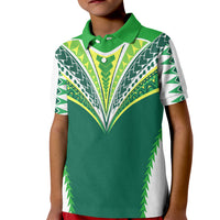 Personalised Polynesian Pride Cook Islands Rugby Kid Polo Shirt No1 LT9 Kid Green - Polynesian Pride
