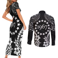 Cook Islands Ra o te Ui Ariki Est 1967 Couples Matching Short Sleeve Bodycon Dress and Long Sleeve Button Shirt LT9 - Polynesian Pride