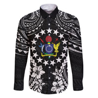 Cook Islands Ra o te Ui Ariki Est 1967 Family Matching Puletasi and Hawaiian Shirt LT9 Dad's Shirt - Long Sleeve Black - Polynesian Pride