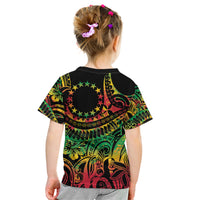 Cook Islands 15 Stars Kid T Shirt Kuki Airani Polynesian Tribal Wave Tattoo LT9 - Polynesian Pride