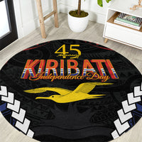 Kiribati 45th Anniversary Independence Day Round Carpet Since 1979 LT9 Black - Polynesian Pride