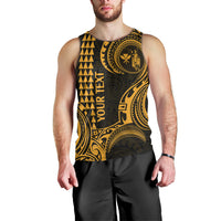 Custom King Kamehameha Day Hawaii Men Tank Top Paradise of the Pacific Tribal Kakau - Gold LT9 - Polynesian Pride