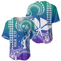 Custom King Kamehameha Day Hawaii Baseball Jersey Paradise of the Pacific Tribal Kakau - Gradient LT9 - Polynesian Pride