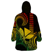 Custom King Kamehameha Day Hawaii Wearable Blanket Hoodie Paradise of the Pacific Tribal Kakau - Reggae LT9 - Polynesian Pride
