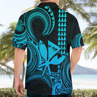 King Kamehameha Day Hawaii Hawaiian Shirt Paradise of the Pacific Tribal Kakau with Kanaka Maoli - Aqua LT9 - Polynesian Pride