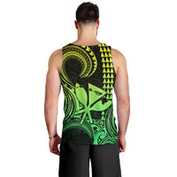 King Kamehameha Day Hawaii Men Tank Top Paradise of the Pacific Tribal Kakau with Kanaka Maoli - Lime LT9 - Polynesian Pride