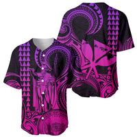 King Kamehameha Day Hawaii Baseball Jersey Paradise of the Pacific Tribal Kakau with Kanaka Maoli - Pink Gradient LT9 - Polynesian Pride