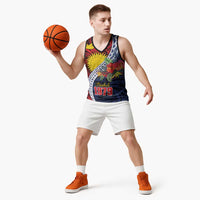 Flag of Kiribati Polynesian Pattern Basketball Jersey Est 1979 With Tropical Flowers - Polynesian Pride
