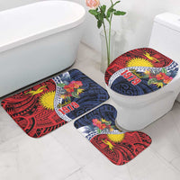 Flag of Kiribati Polynesian Pattern Bathroom Set Est 1979 With Tropical Flowers - Polynesian Pride